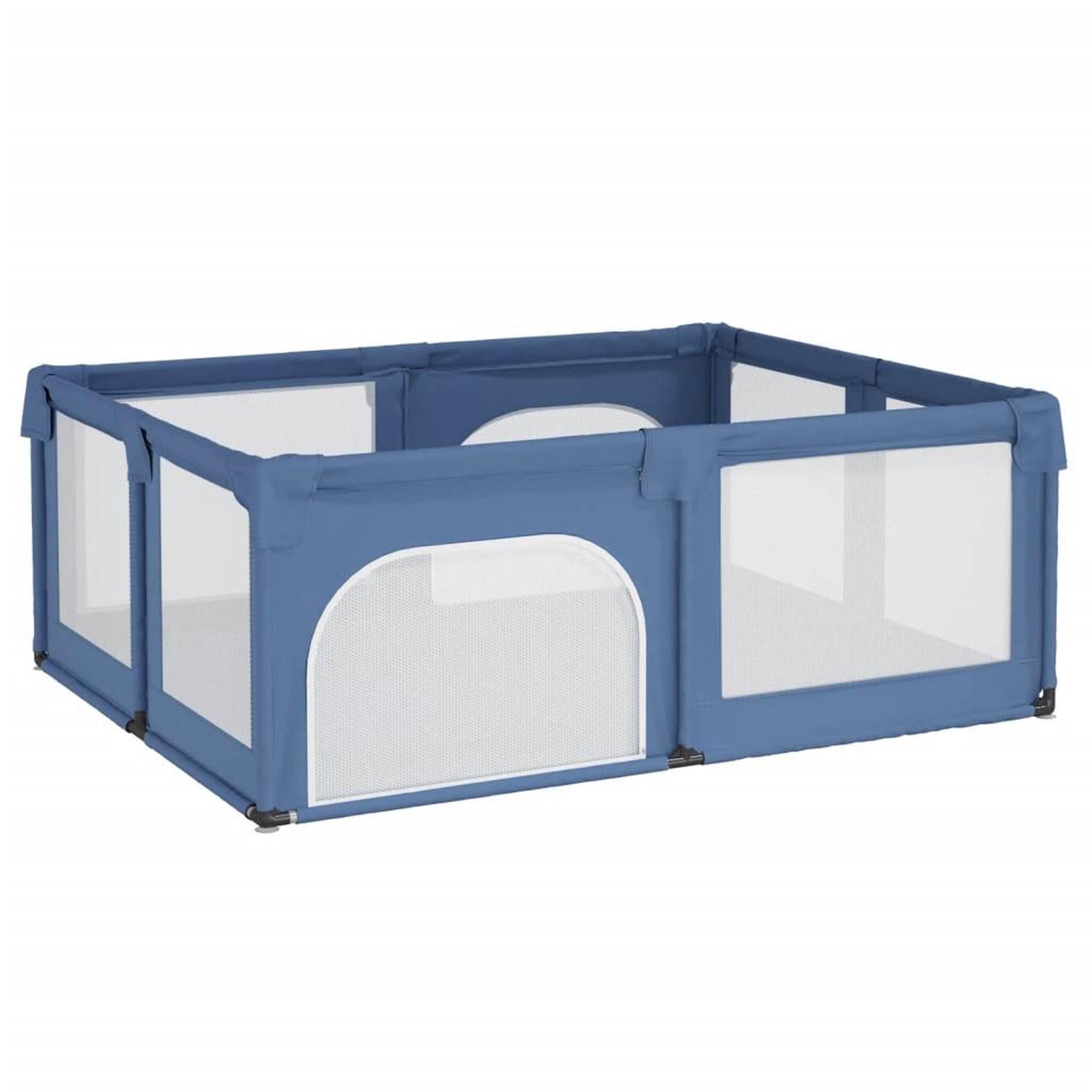 Voir la diapositive 2 : VIDAXL Parc pour bebe avec 2 portes Bleu clair Tissu Oxford
