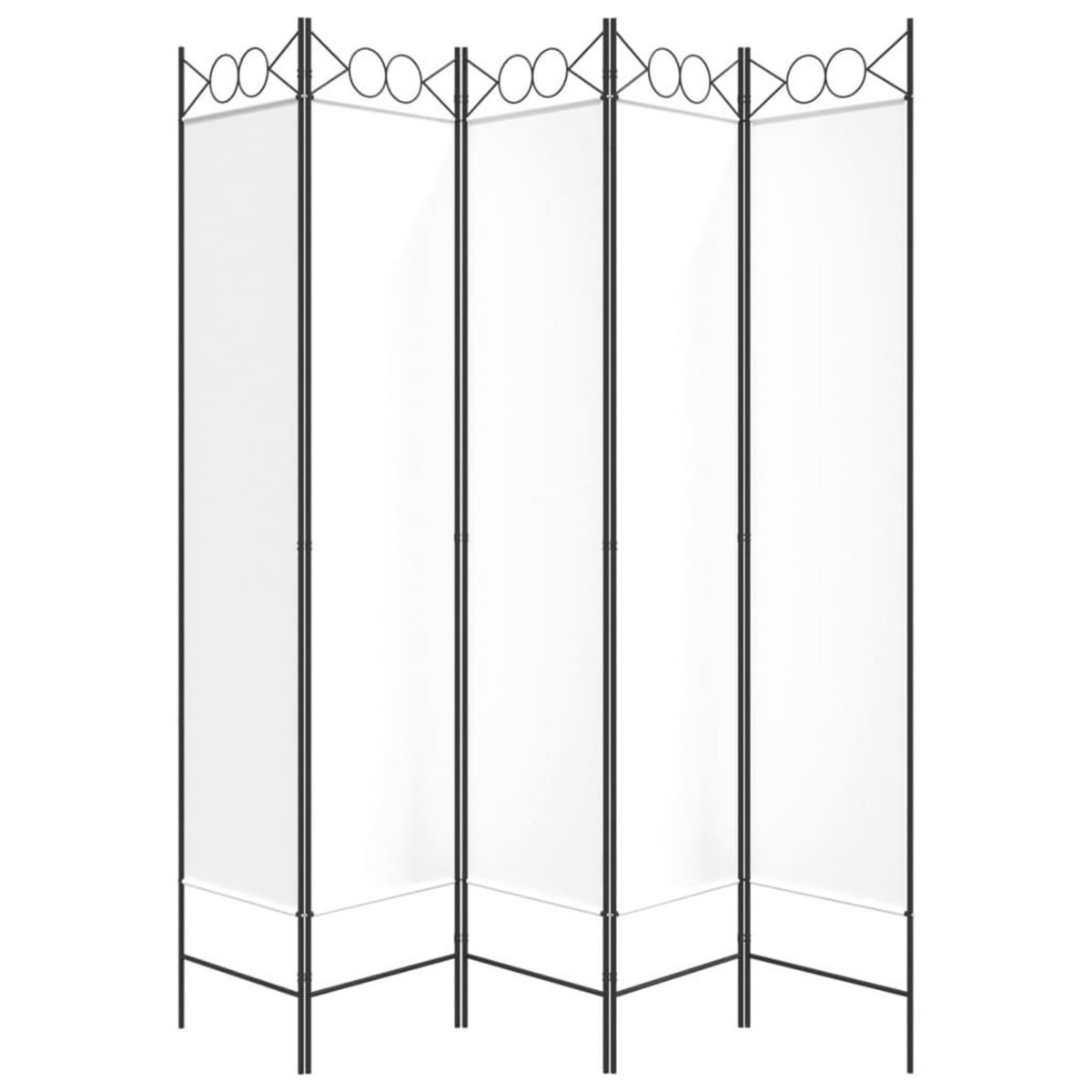 VIDAXL Cloison de separation 5 panneaux Blanc 200x200 cm Tissu