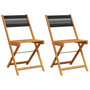 Voir la diapositive 2 : VIDAXL Chaises de bistrot lot de 2 noir bois d'acacia et corde