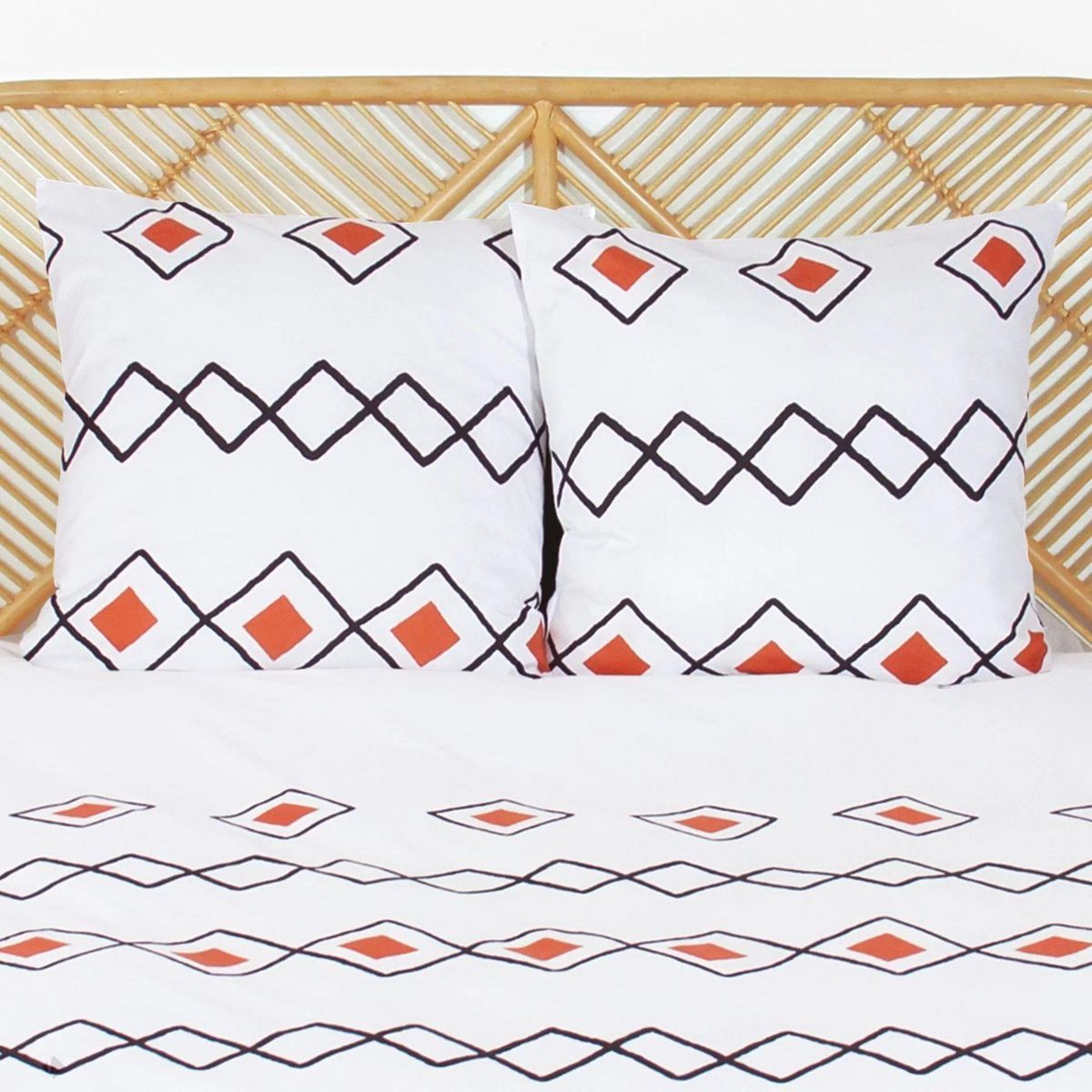 COTE DECO Parure de lit Agoura - Microfibre 72 g/m² - 220 x 240 cm - Blanc