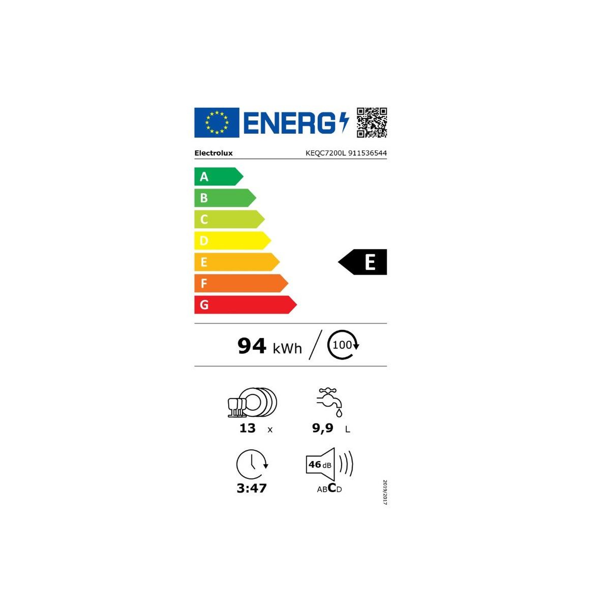 Voir la diapositive 2 : ELECTROLUX Lave-vaisselle 60cm 13 couverts 46db tout intégrable - keqc7200l-2