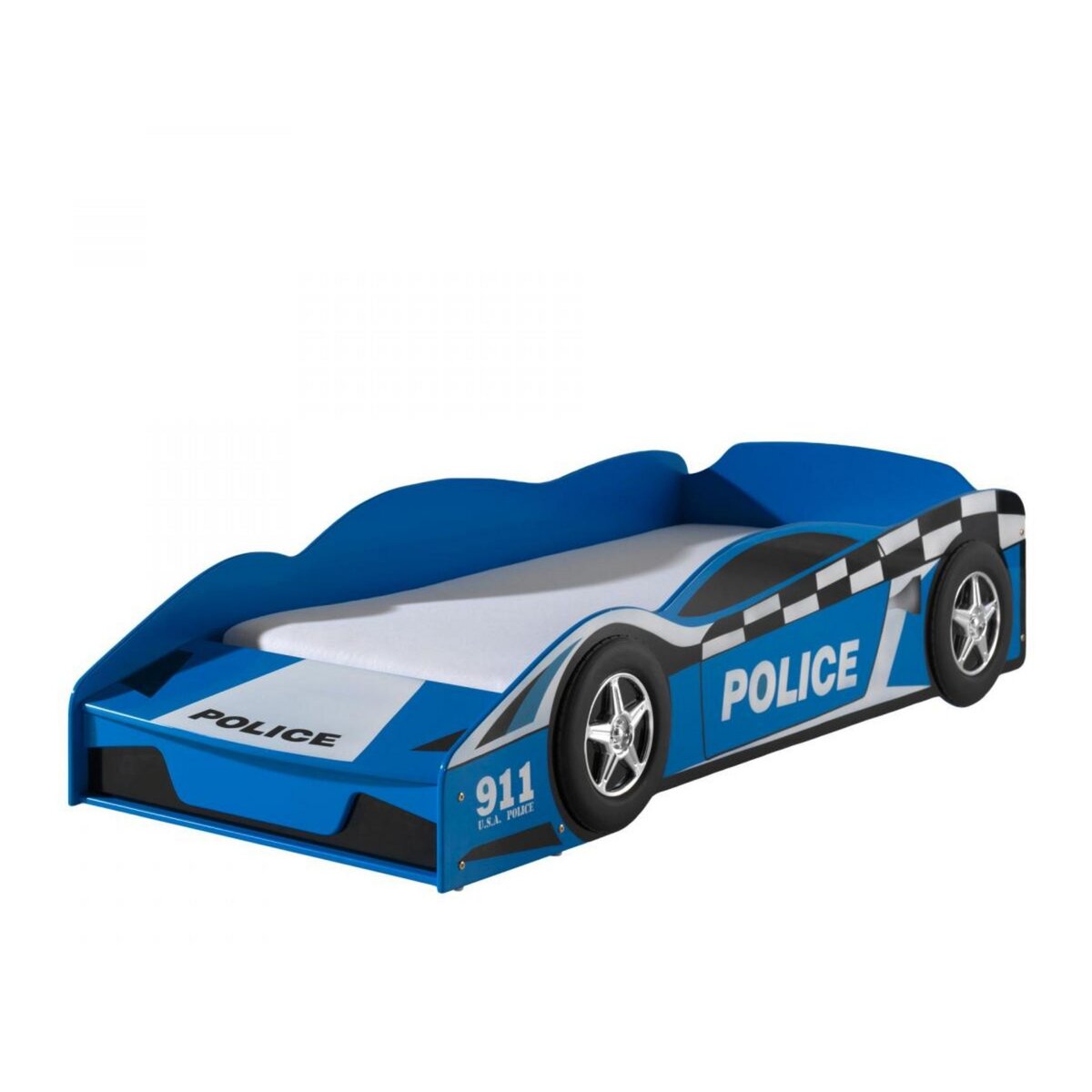 Vipack Funbeds Lit junior voiture de police + Matelas