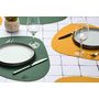 Voir la diapositive 2 : BJORN Set de table curve réversible - 6 pièces - Cuir recyclé jaune moutarde et vert sapin