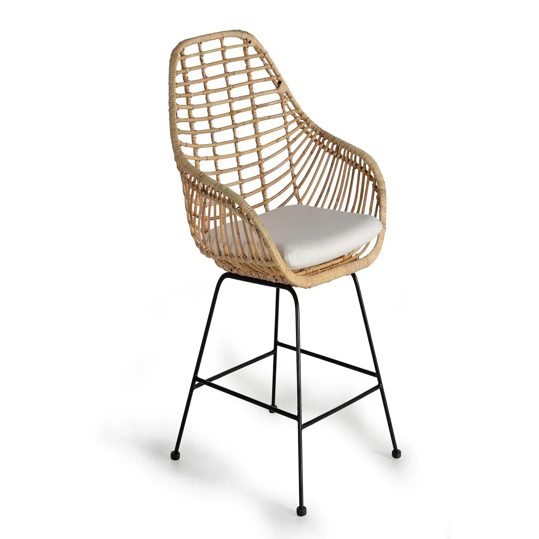 GINER Y COLOMER SL Lot de 2 chaises de rotin naturel 66 cm style méditerranéen