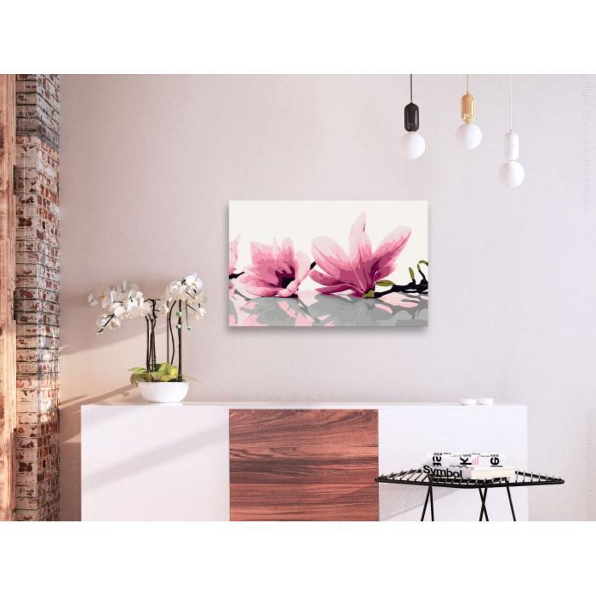 Paris Prix Tableau à Peindre Soi-Même  Magnolia Fond Blanc  40x60cm