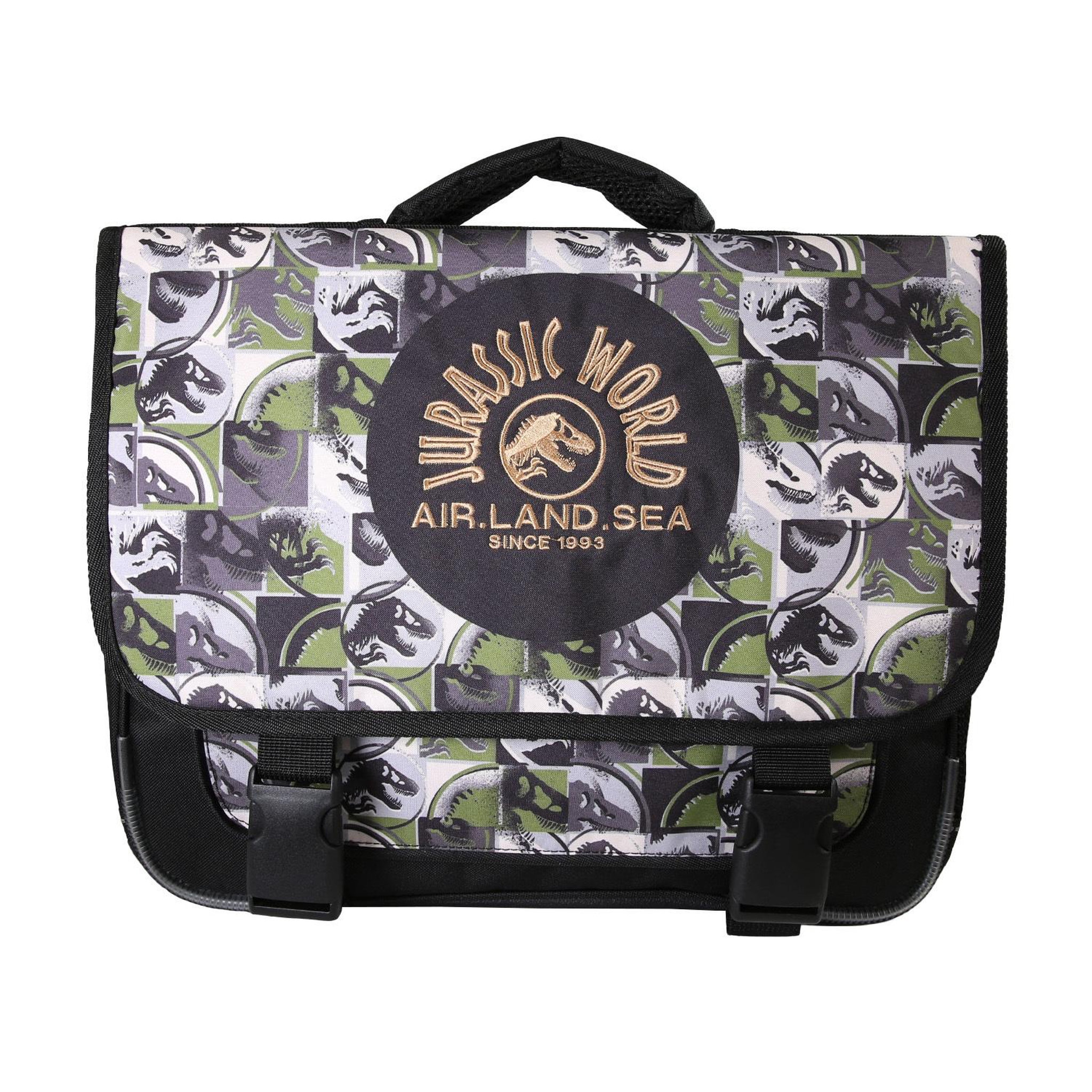 Bagtrotter Jurassic World - Cartable Scolaire 38 cm - Garçon - Vert/Gris - 2 Compartiments