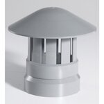 GIRPI Chapeau de ventilation femelle pvc gris GIRPI, Diam.100 mm