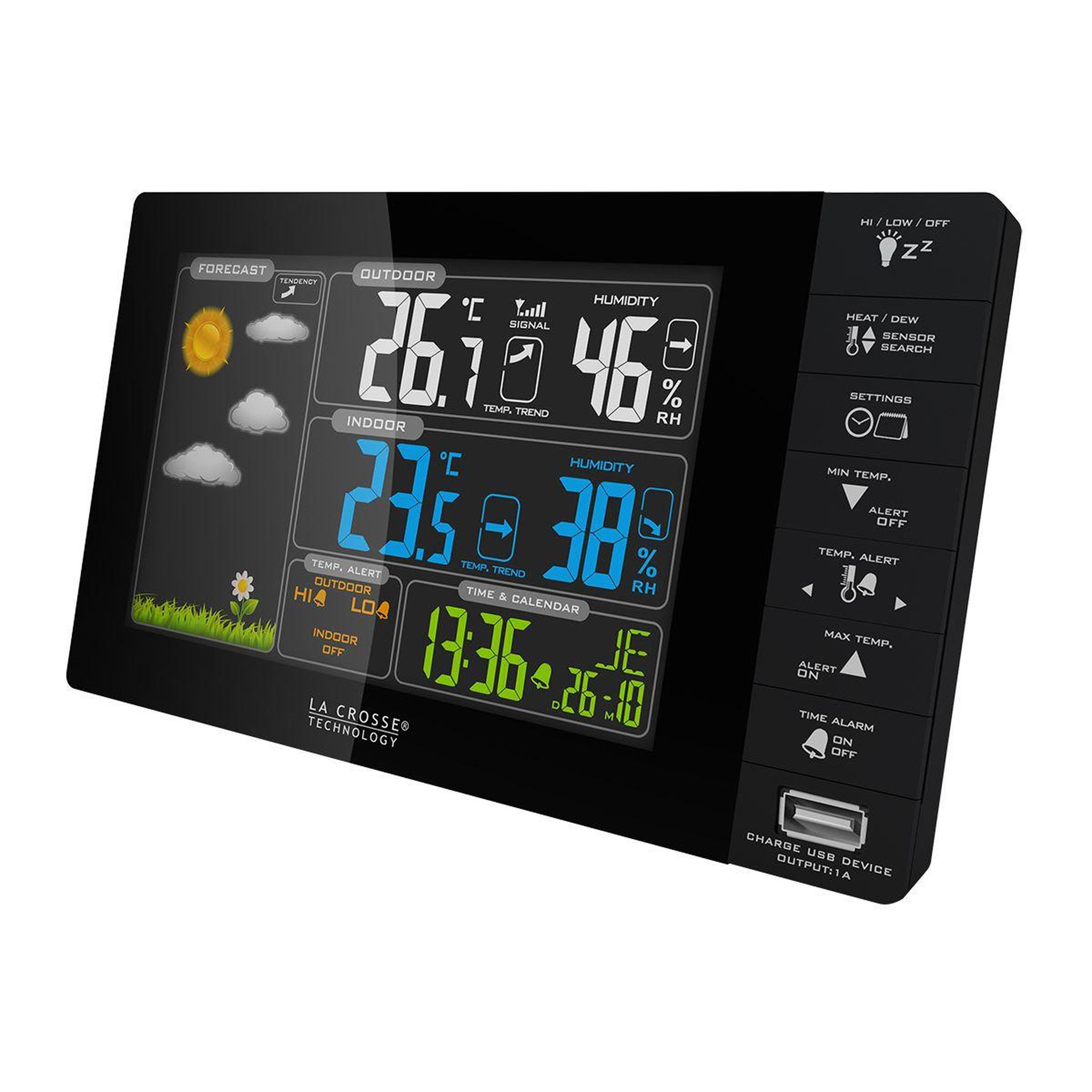 Voir la diapositive 2 : La crosse technology Station météo WS6827 noir