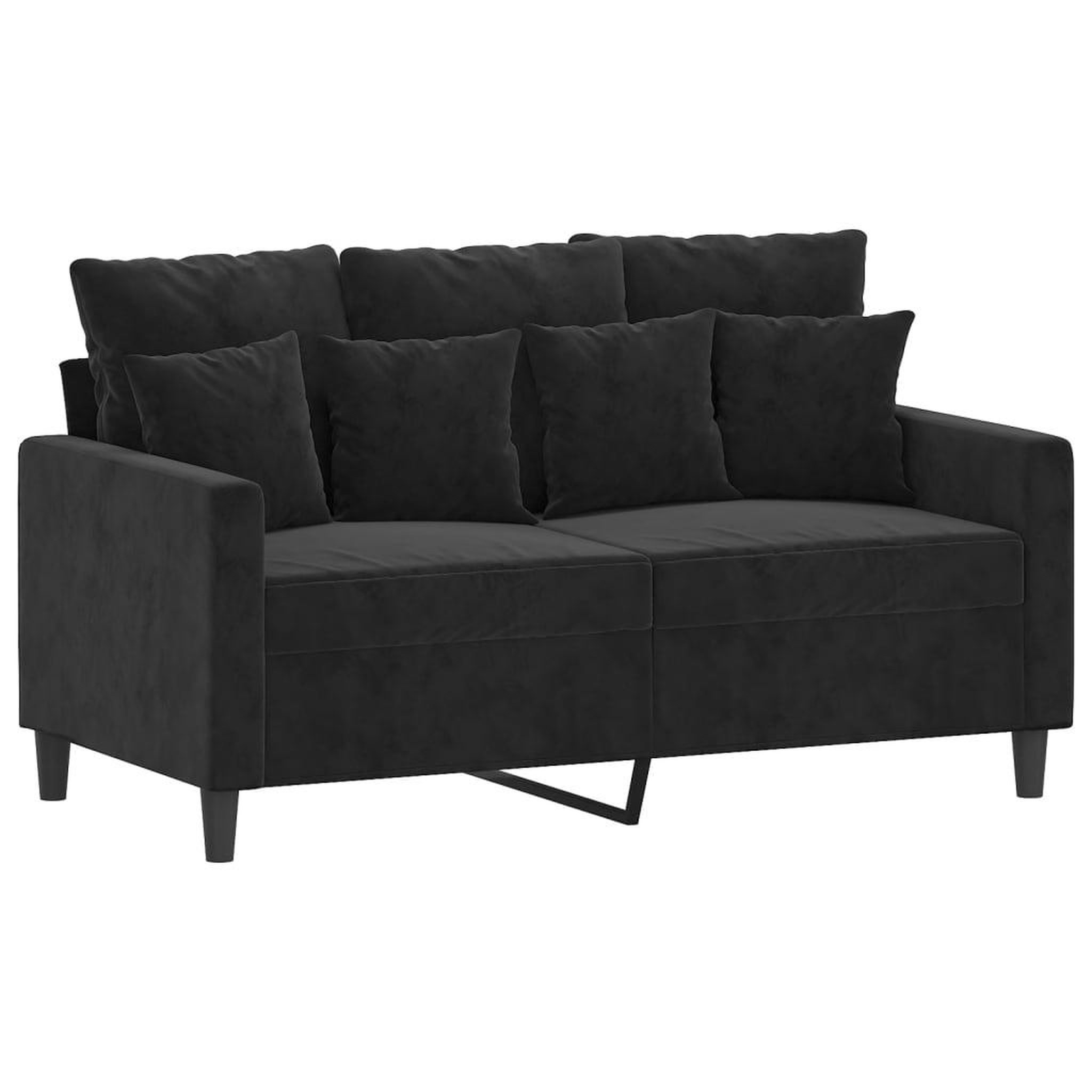 Voir la diapositive 3 : VIDAXL Ensemble de canapes 2 pcs avec coussins Noir Velours