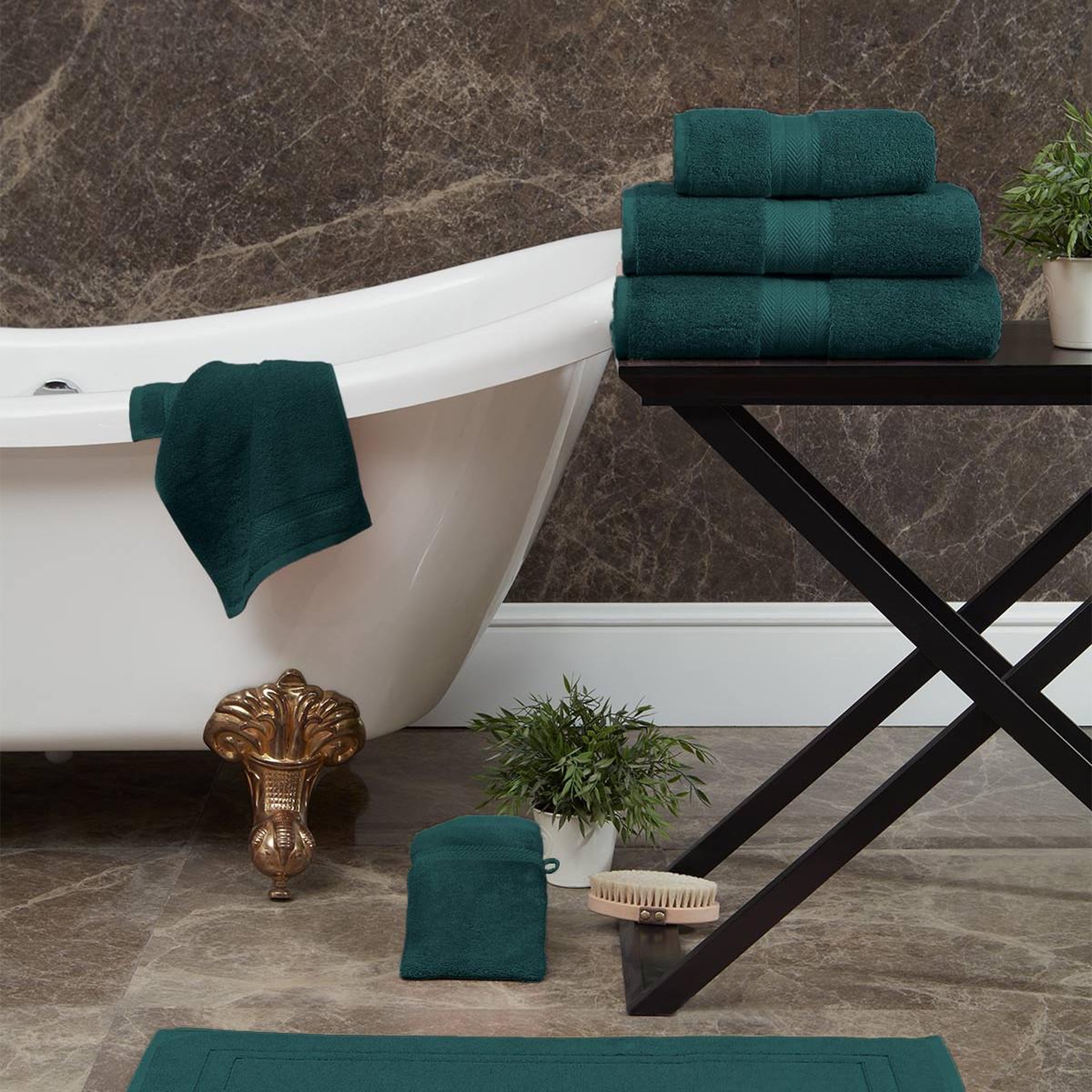 Voir la diapositive 4 : Sensei Maison Maxi drap de bain 550 g/m² LUXURY - 100x150 cm