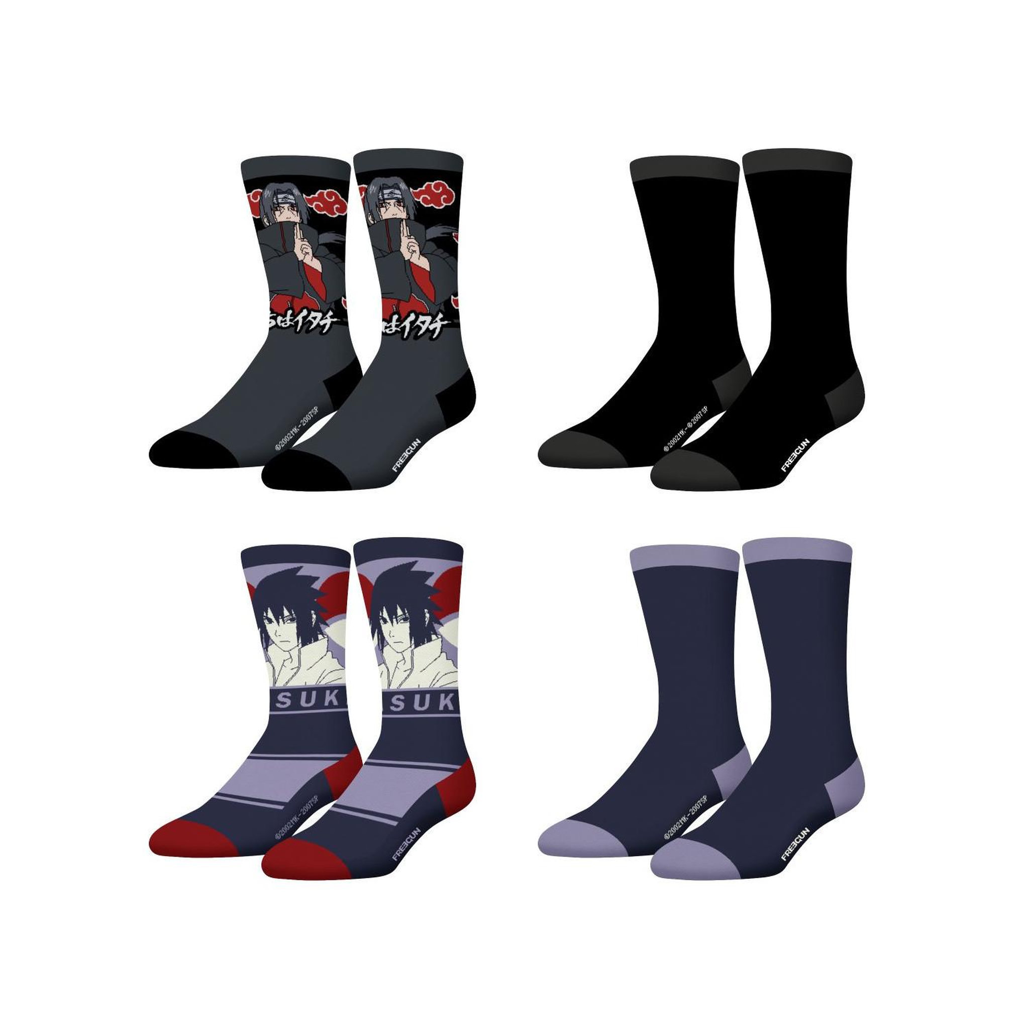 Voir la diapositive 1 : FREEGUN Lot de 4 paires de chaussettes Homme Naruto Shippuden