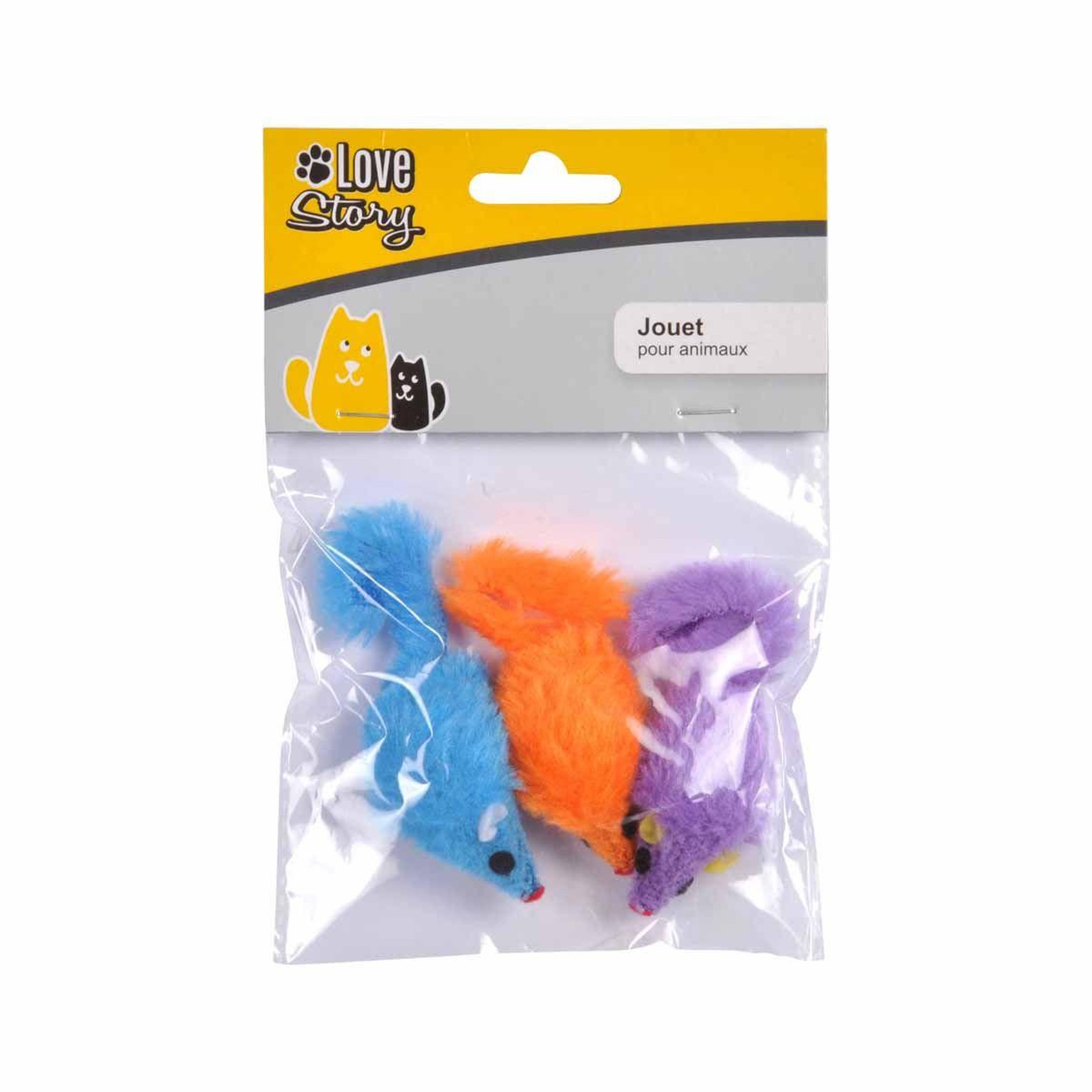 Voir la diapositive 2 : LOVE STORY Lot de 3 Jouets pour Chat  Souris  5cm Multicolore