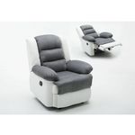 Habitat et Jardin Fauteuil relax  Buckingham  - 85 x 93 x 100 cm - Blanc / Gris clair
