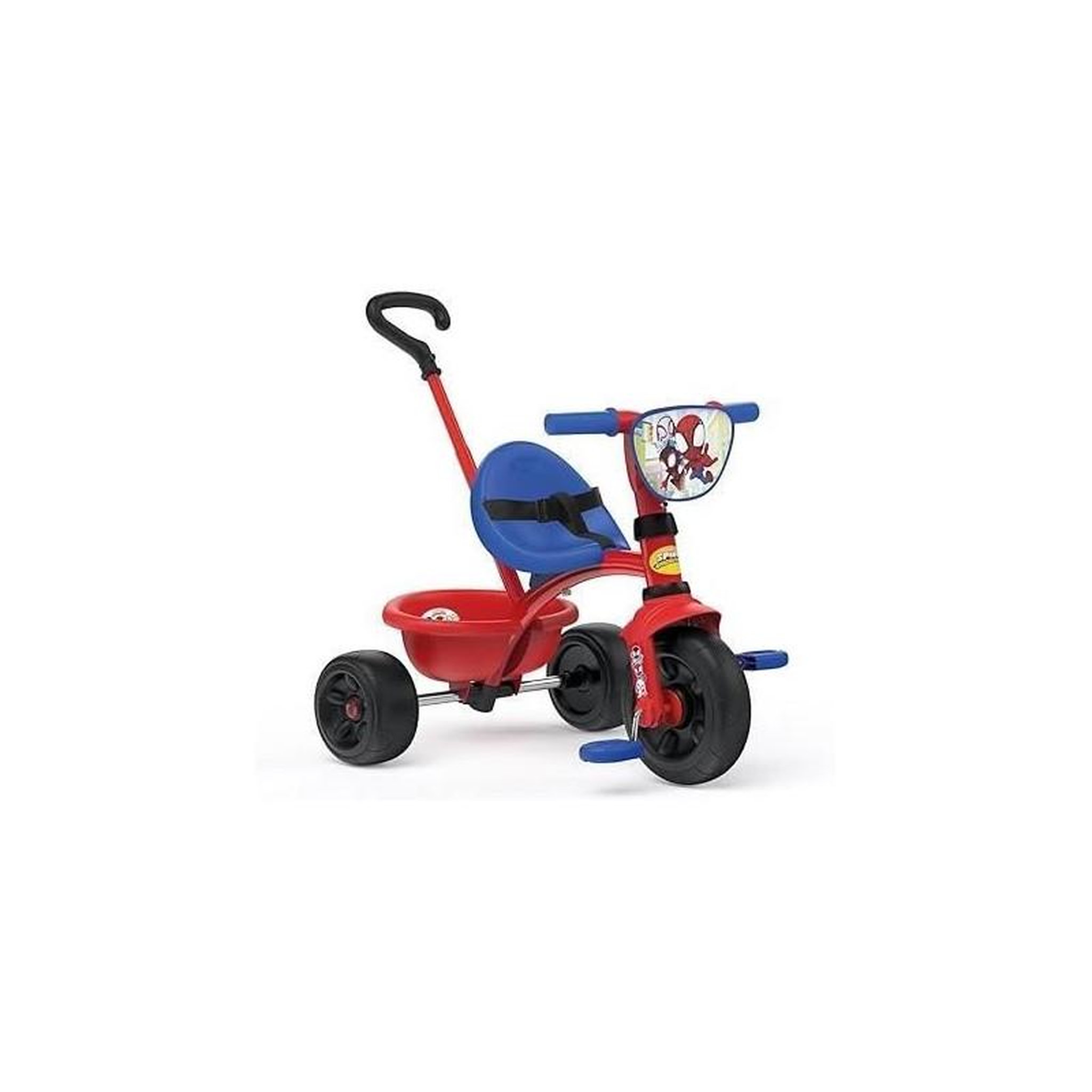 SMOBY Smoby - Tricycle Be Fun - Spidey - Evolutif de 15 mois a 3 ans - Canne parentale réglable sur 3 positions - Ceinture de sécuri