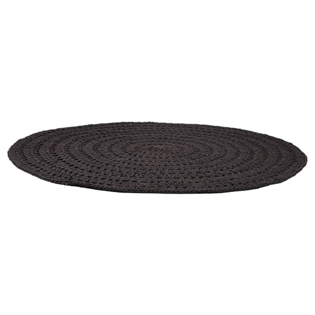 LABEL51 LABEL51 Tapis tricote Coton Rond 150 cm Noir