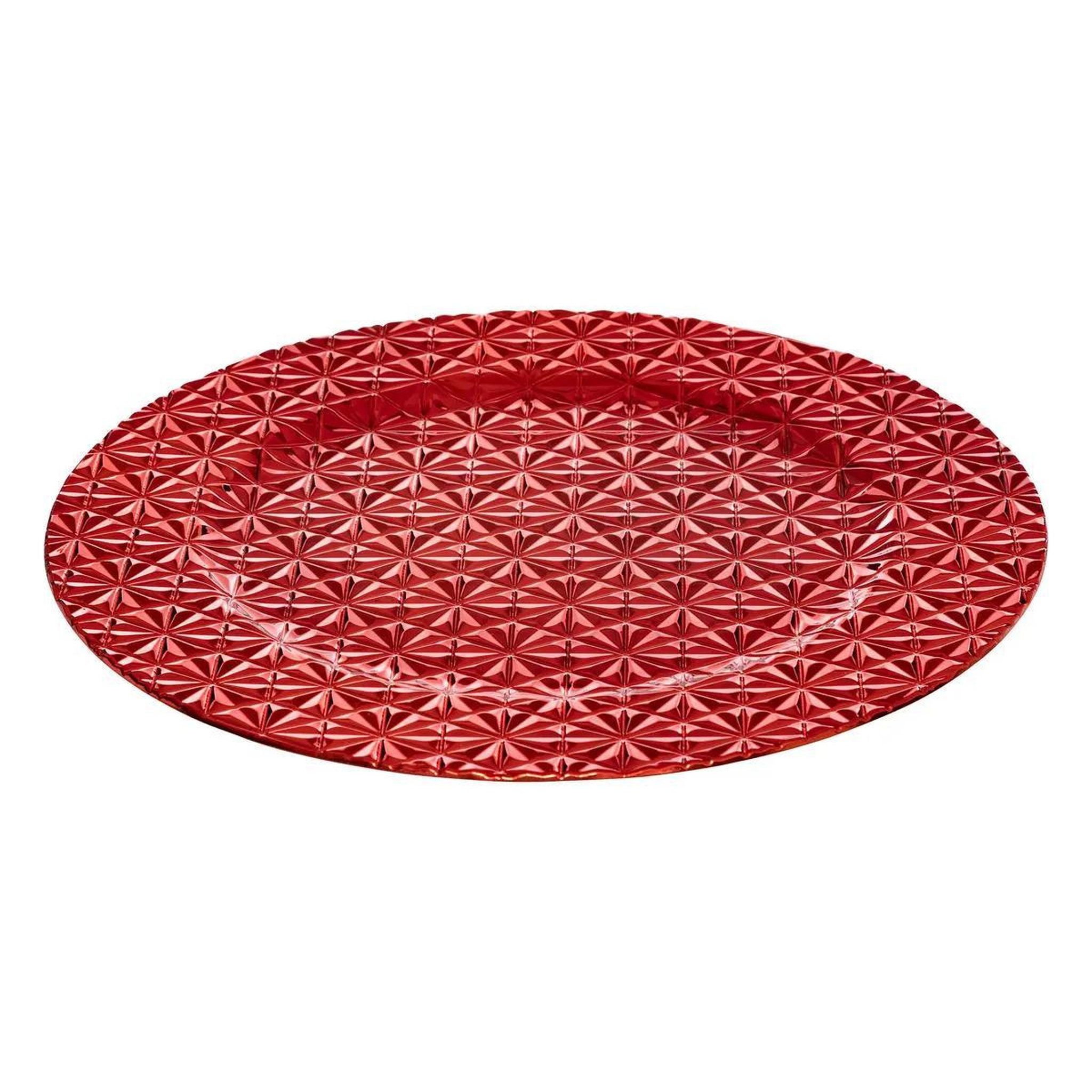 Voir la diapositive 2 : ATMOSPHERA Assiette de présentation  geo  33cm rouge