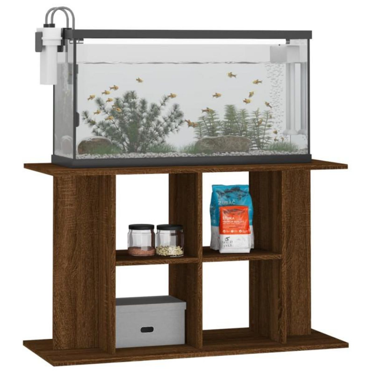 VIDAXL Support d aquarium chêne marron 100x40x60 cm bois d ingénierie