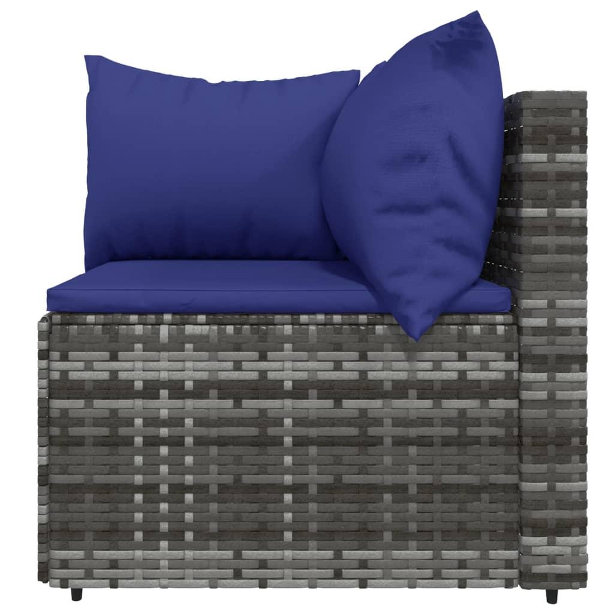 Voir la diapositive 5 : VIDAXL Salon de jardin 4 pcs avec coussins Gris Resine tressee