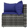 Voir la diapositive 5 : VIDAXL Salon de jardin 4 pcs avec coussins Gris Resine tressee