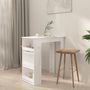 Voir la diapositive 3 : VIDAXL Table de bar etagere de rangement Blanc brillant 102x50x103,5cm