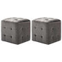 Voir la diapositive 1 : VIDAXL 2 pcs Poufs Gris 30 x 30 x 30 cm Tissu velours