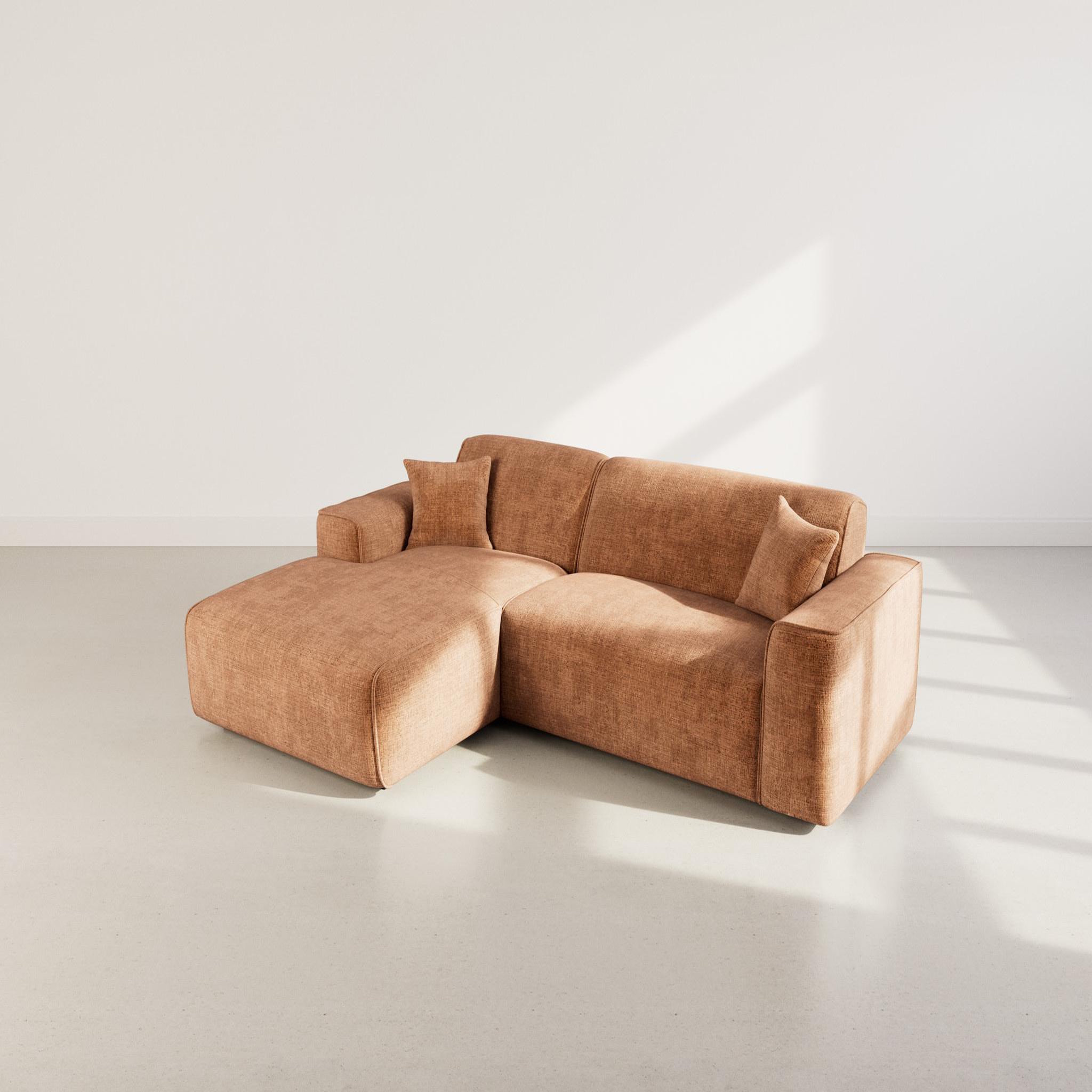 Voir la diapositive 5 : BEST MOBILIER Lison - canapé d'angle gauche 4 places en velours texturé