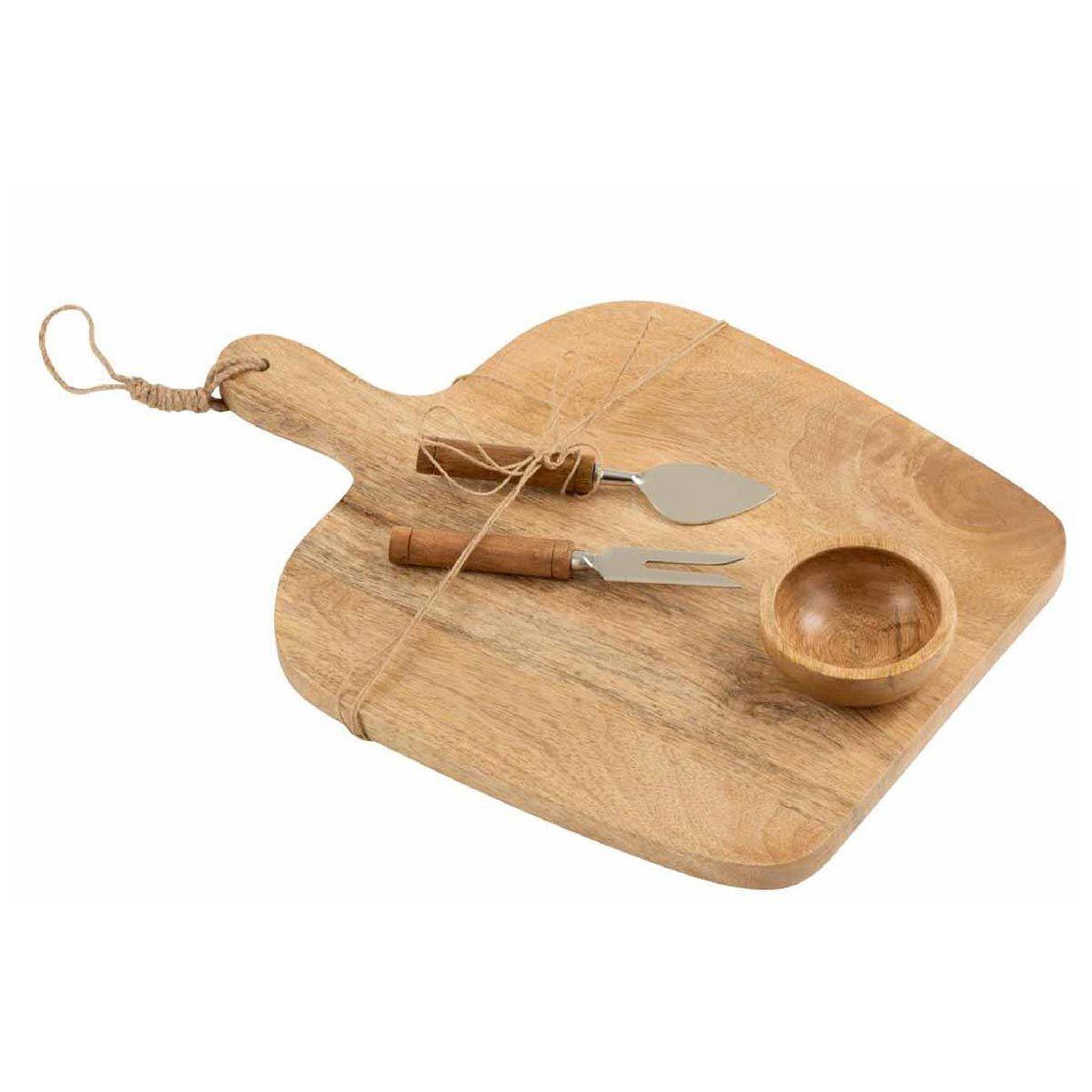 J-LINE Service à fromage en bois  beka  42cm naturel
