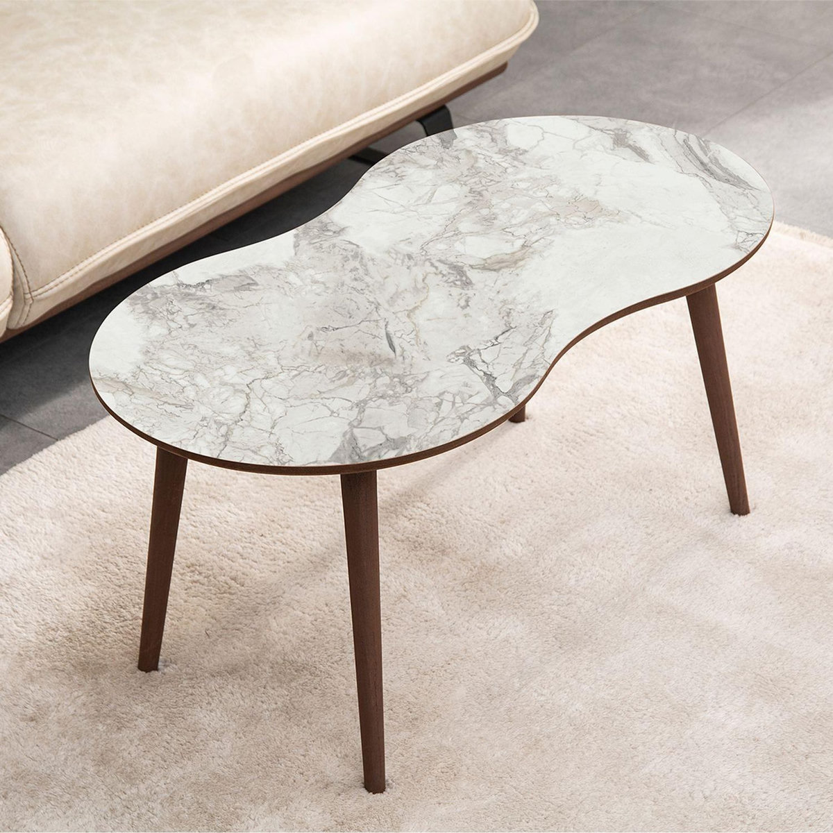 Habitat et Jardin Table basse en bois  Moon  99 x 54 x 45 cm - Blanc