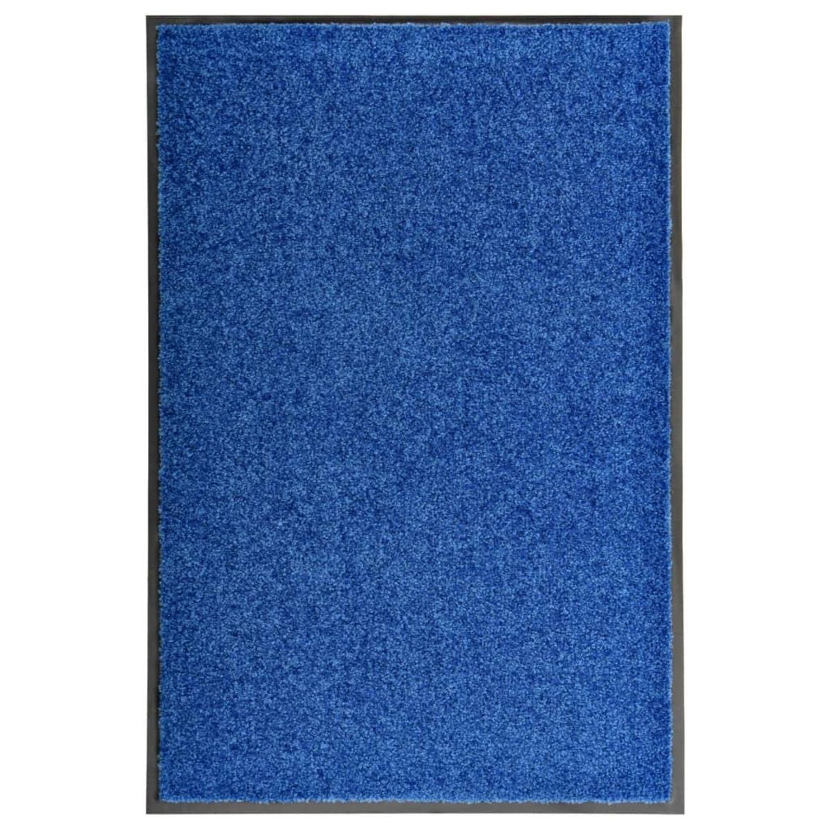 VIDAXL Paillasson lavable Bleu 60x90 cm