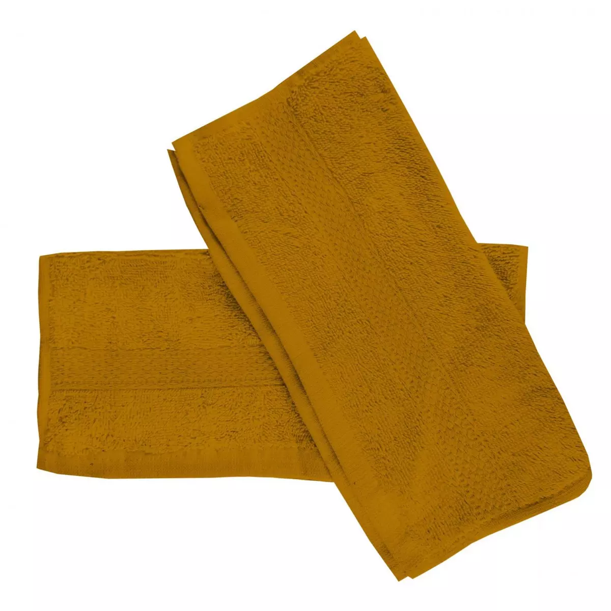 SOLEIL D'OCRE Lot de 2 serviettes invités en coton 500 gr/m2 LAGUNE moutarde, par Soleil d'ocre
