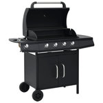 VIDAXL Barbecue a gaz 4+1 zones de cuisson Noir Acier