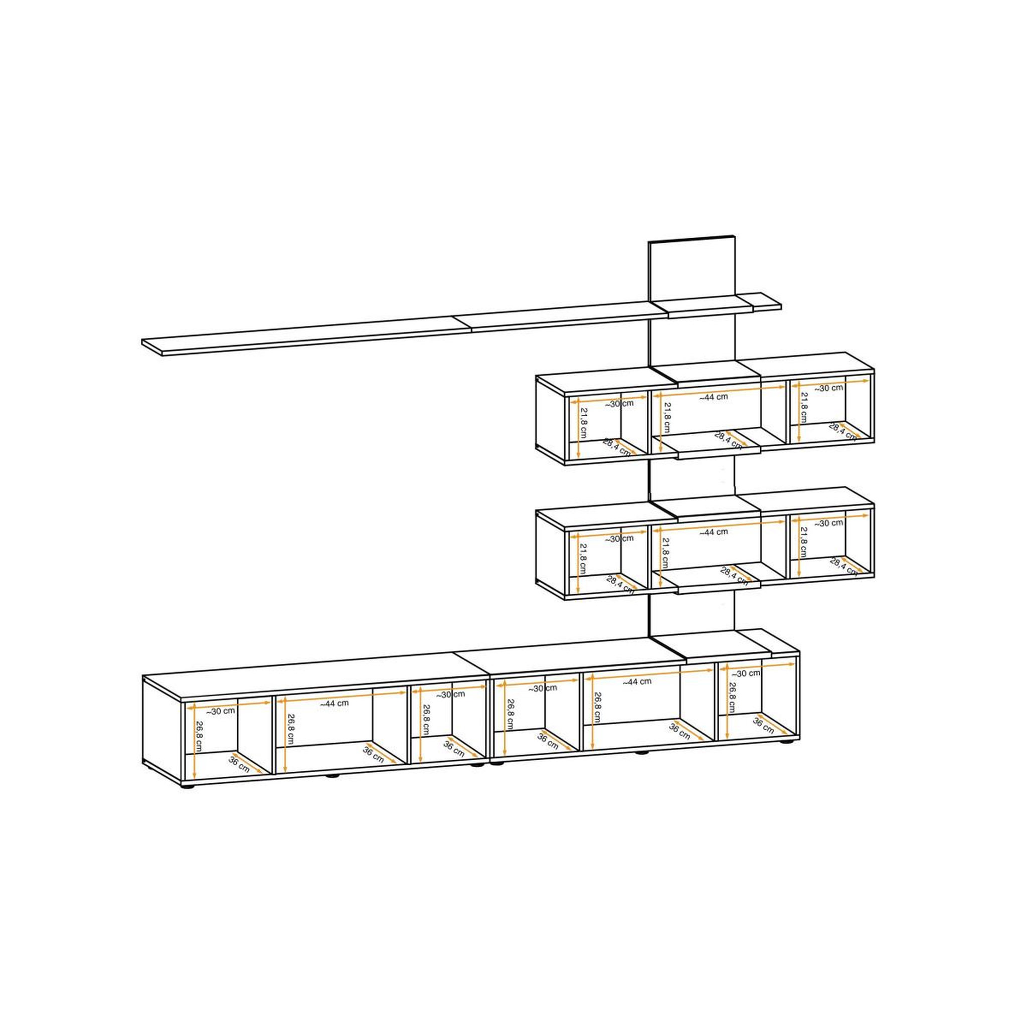 Voir la diapositive 4 : Paris Prix Ensemble meuble tv design  quill  250cm blanc