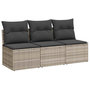 Voir la diapositive 2 : VIDAXL Canape de jardin et coussins 3 places gris clair resine tressee