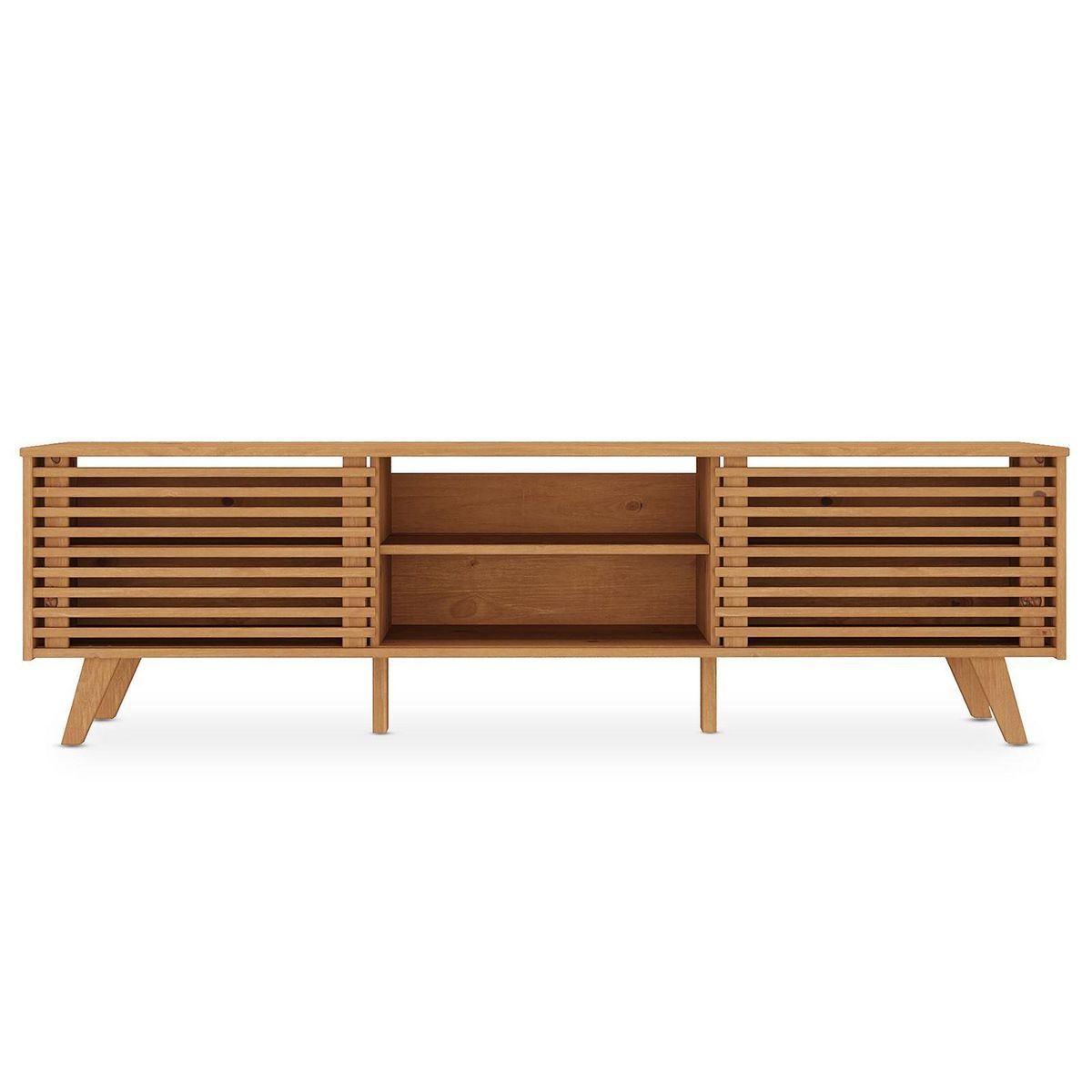 IDIMEX Meuble TV RIAN avec portes coulissantes, en pin massif