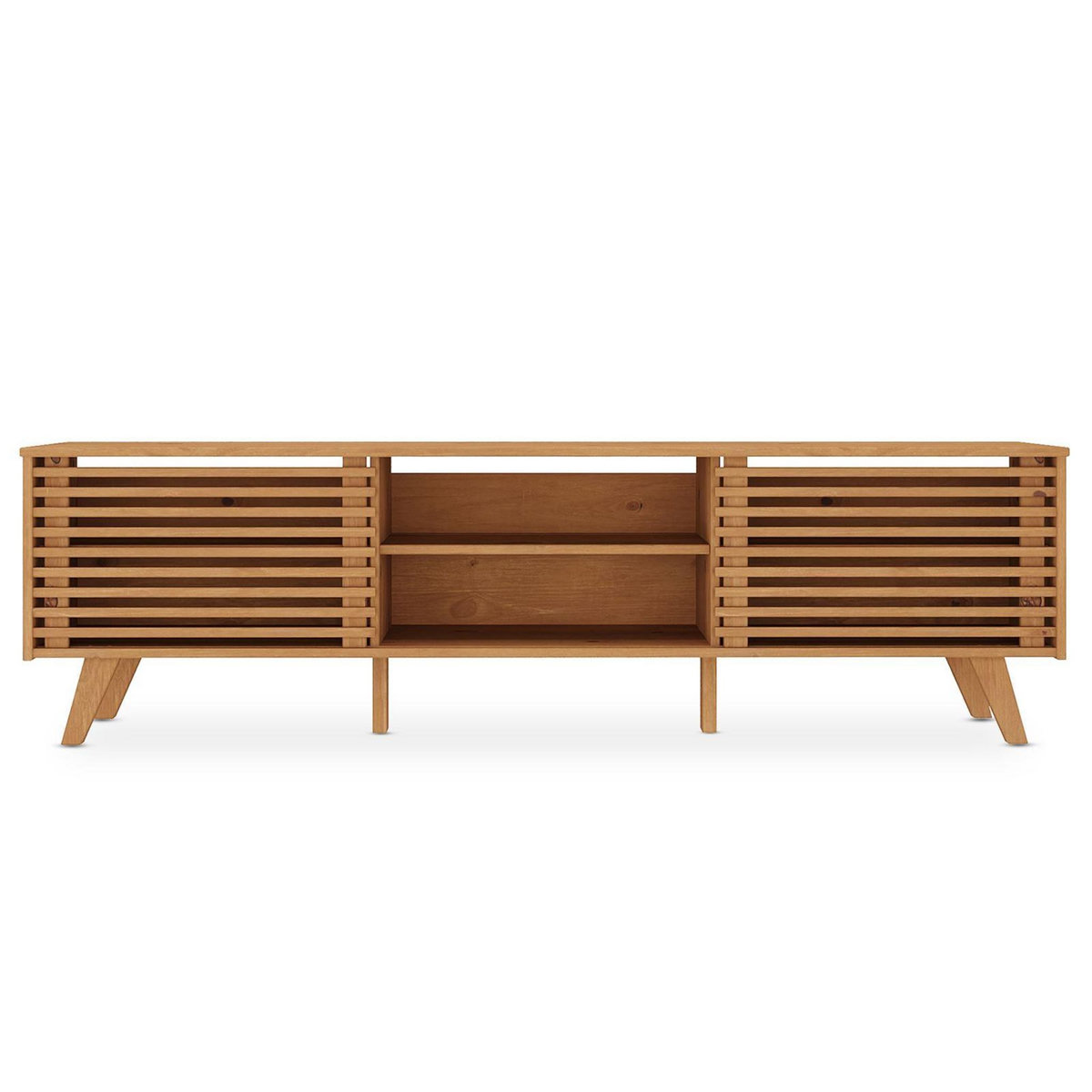 IDIMEX Meuble TV RIAN avec portes coulissantes, en pin massif