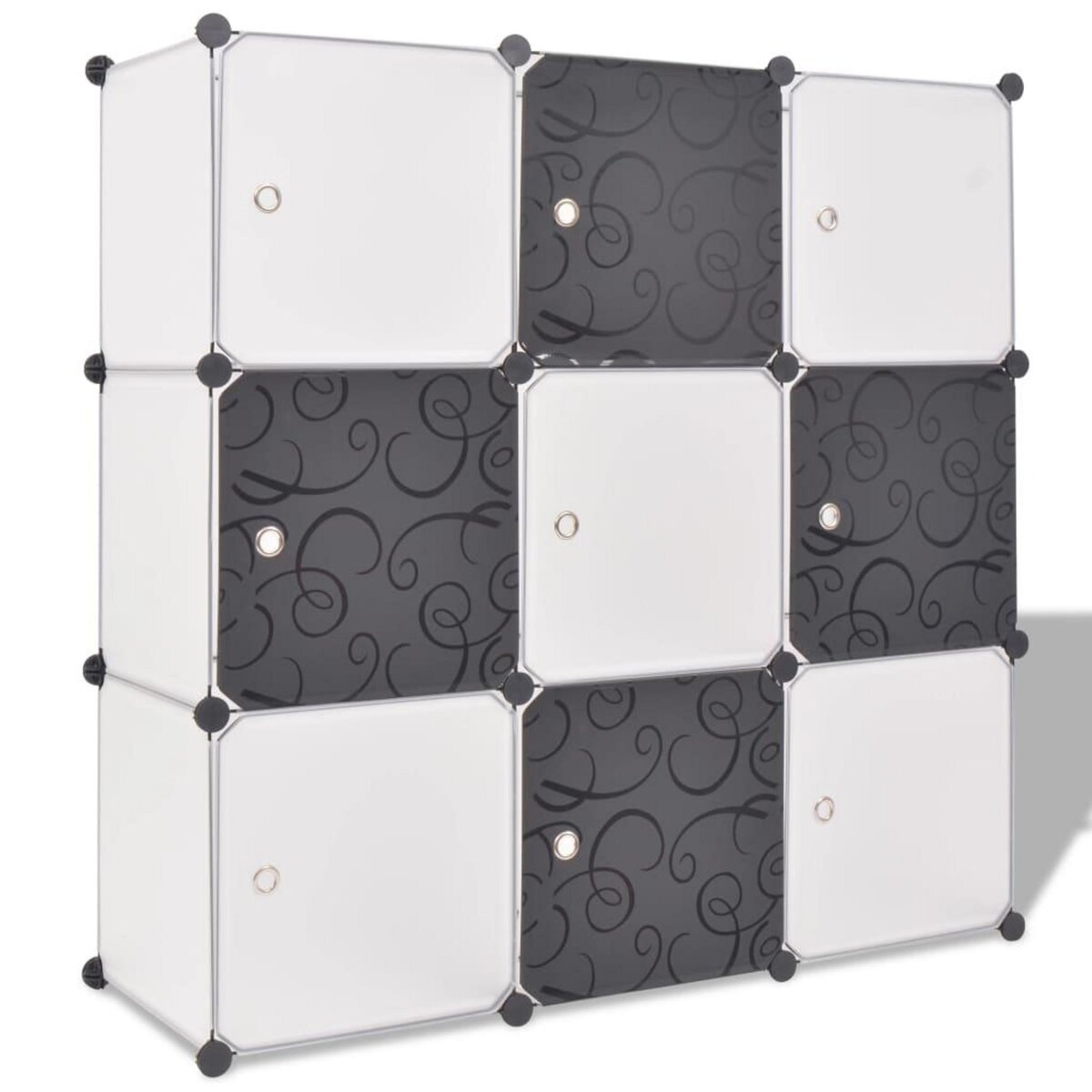 VIDAXL Organisateur de rangement cube avec 9 compartiments Noir