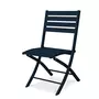 DCB GARDEN Chaise de jardin pliante - Aluminium - Bleu marine - MARIUS