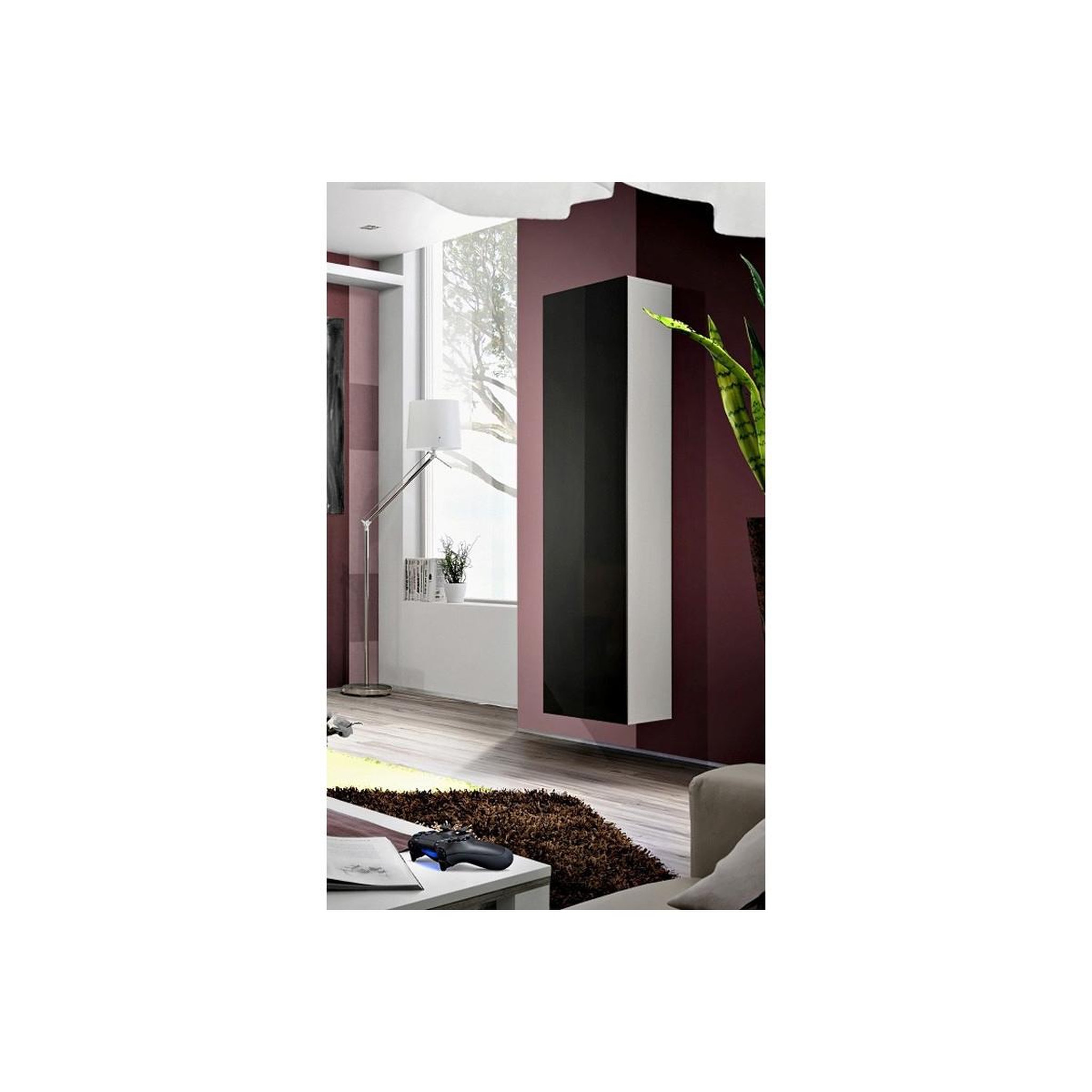 Voir la diapositive 2 : Paris Prix Vitrine murale design  fly a1  170cm noir & blanc