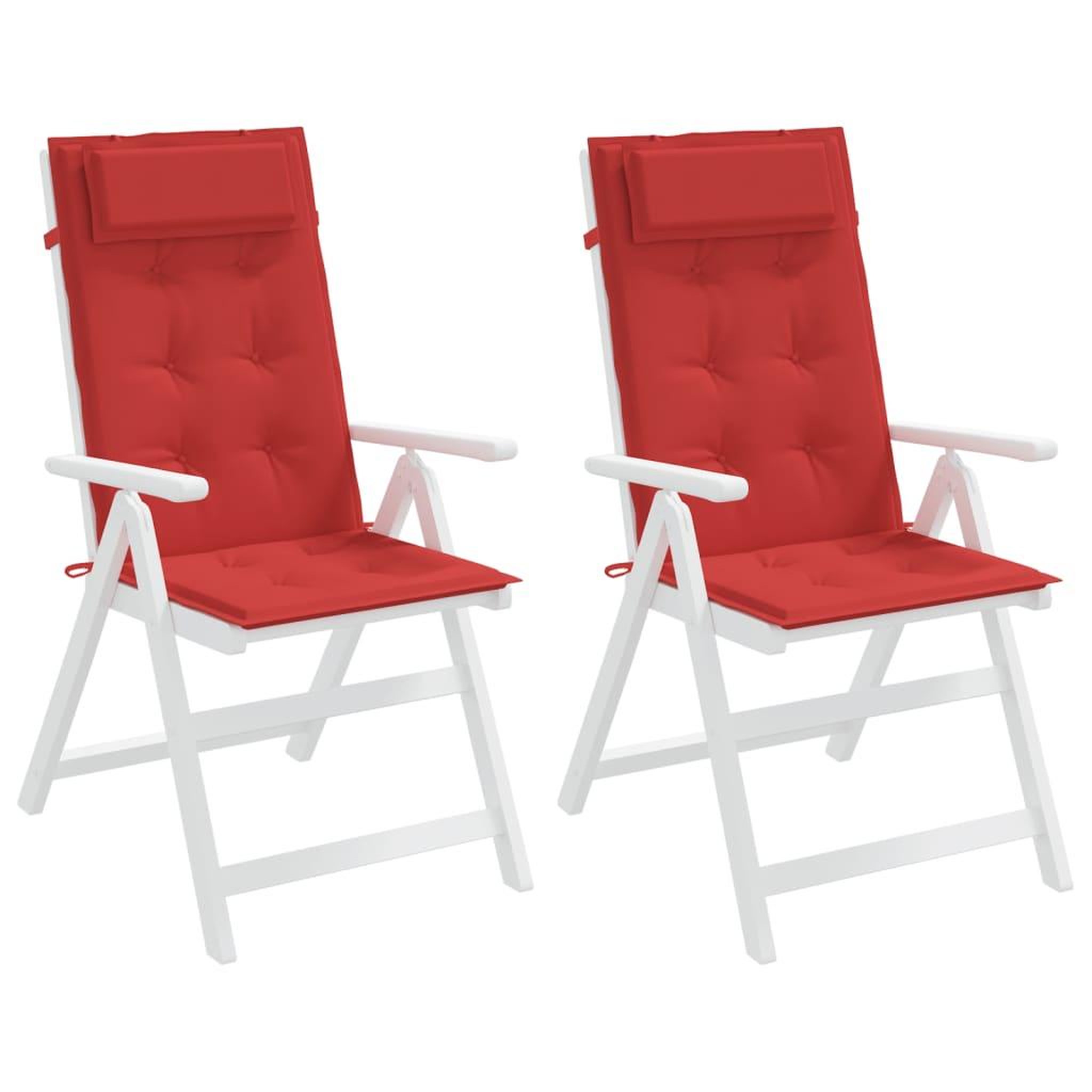Voir la diapositive 4 : VIDAXL Coussins de chaise a dossier haut lot de 2 rouge tissu oxford