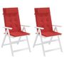 Voir la diapositive 4 : VIDAXL Coussins de chaise a dossier haut lot de 2 rouge tissu oxford