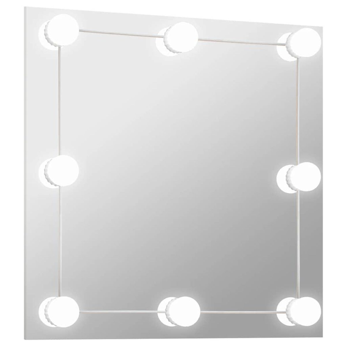 VIDAXL Miroir mural avec lampes LED Carre Verre