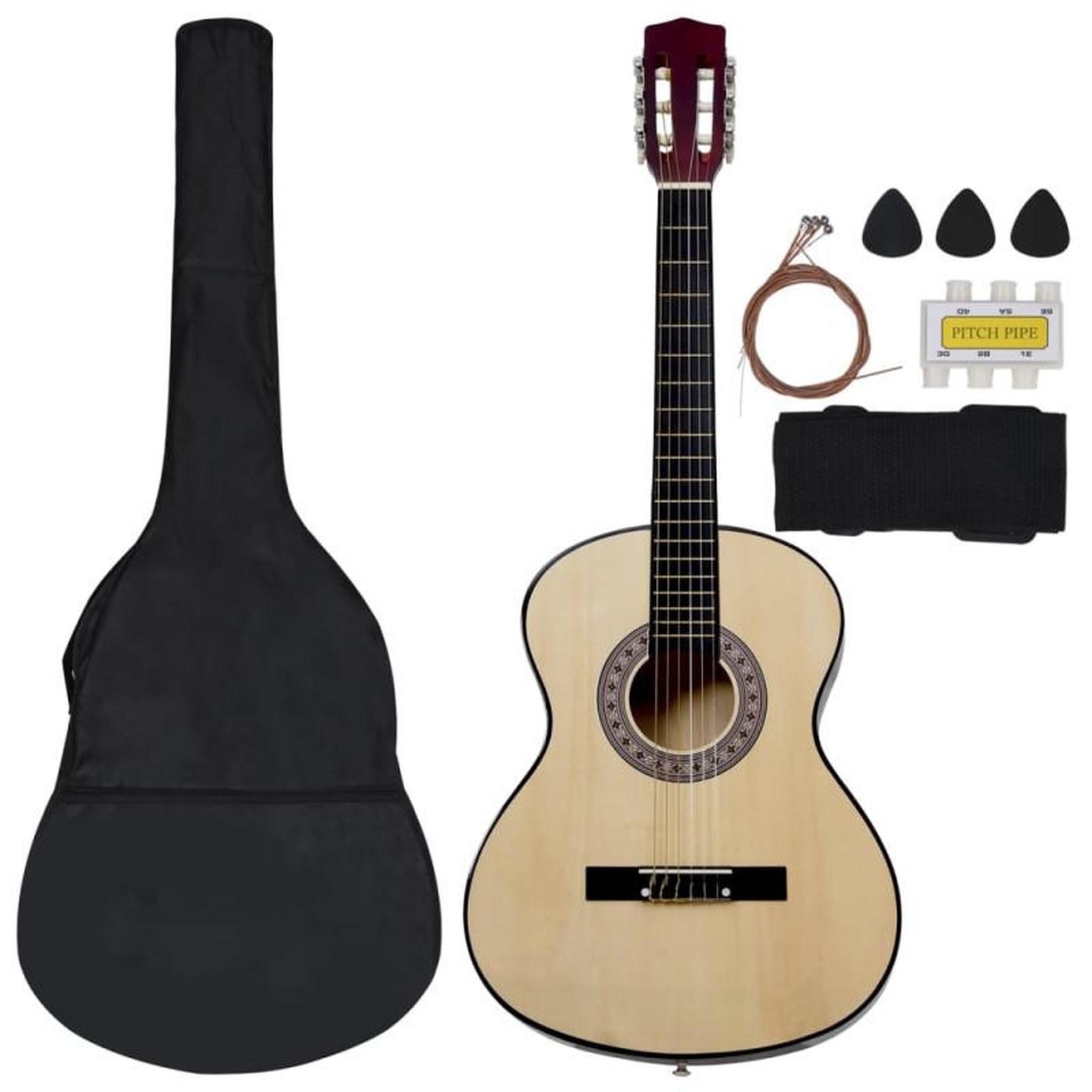 Voir la diapositive 2 : VIDAXL Ensemble de guitare classique pour débutants 8 pcs 3 4 36