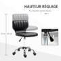 HOMCOM Tabouret de massage - tabouret de travail pivotant 360° - hauteur assise réglable 47-62 cm - revêtement synthétique matelassé noir métal chromé