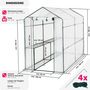 Voir la diapositive 6 : tectake Serre de jardin souple 3,6 m³ avec 4 étagères blanc