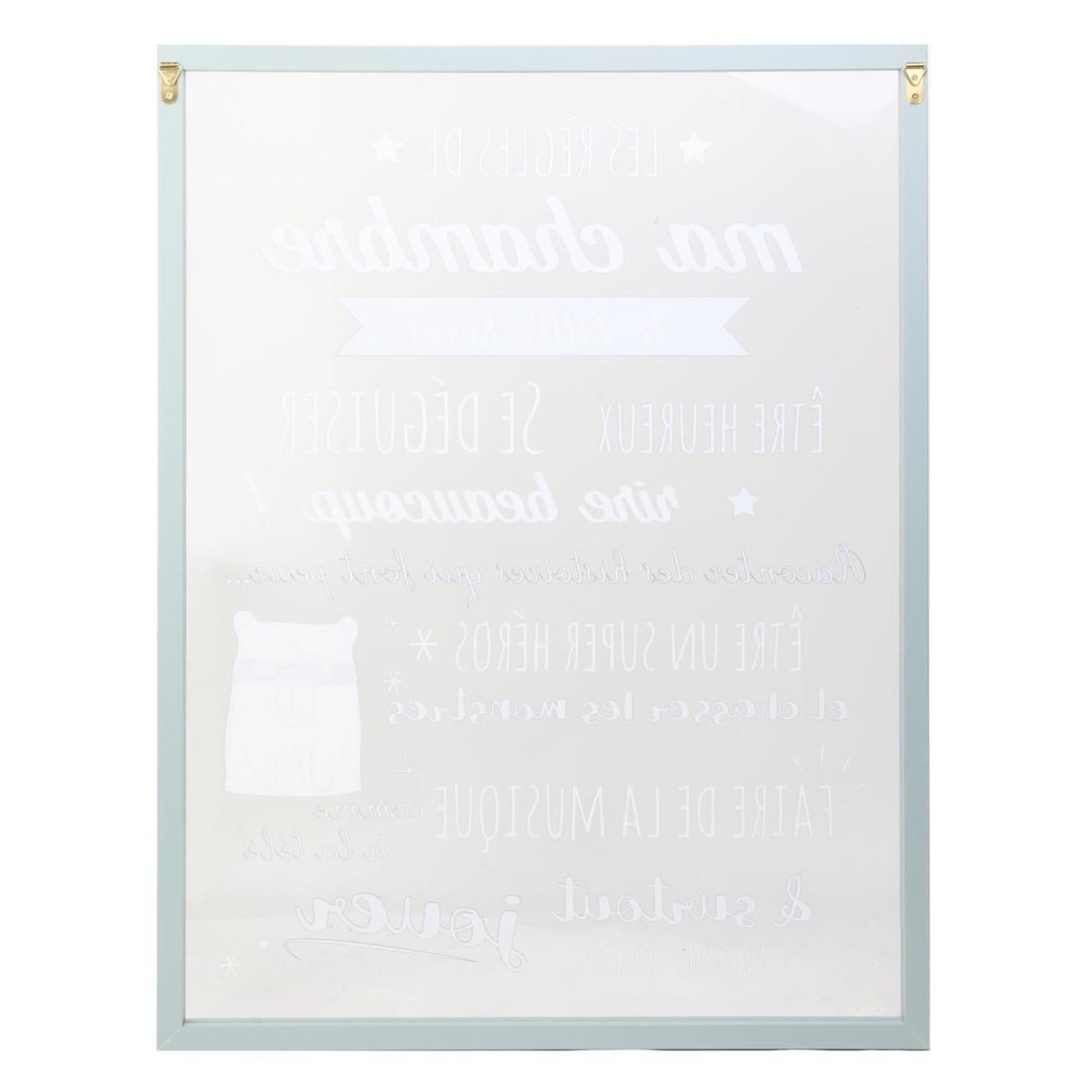 Voir la diapositive 2 : HOME DECO KIDS Cadre déco enfant  règles garçon  40x60cm bleu