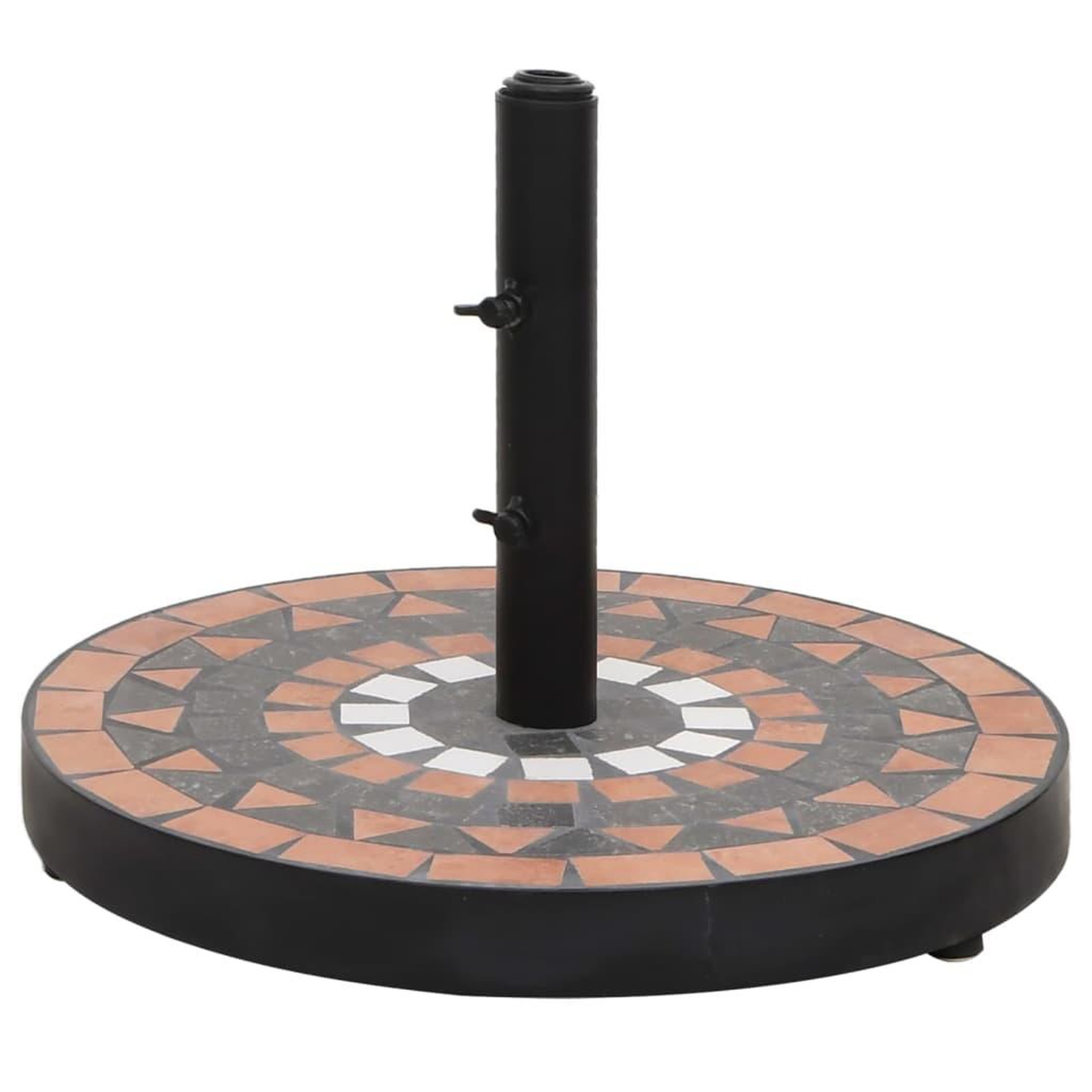 Voir la diapositive 1 : VIDAXL Base de parasol terre cuite et blanc rond 12 kg