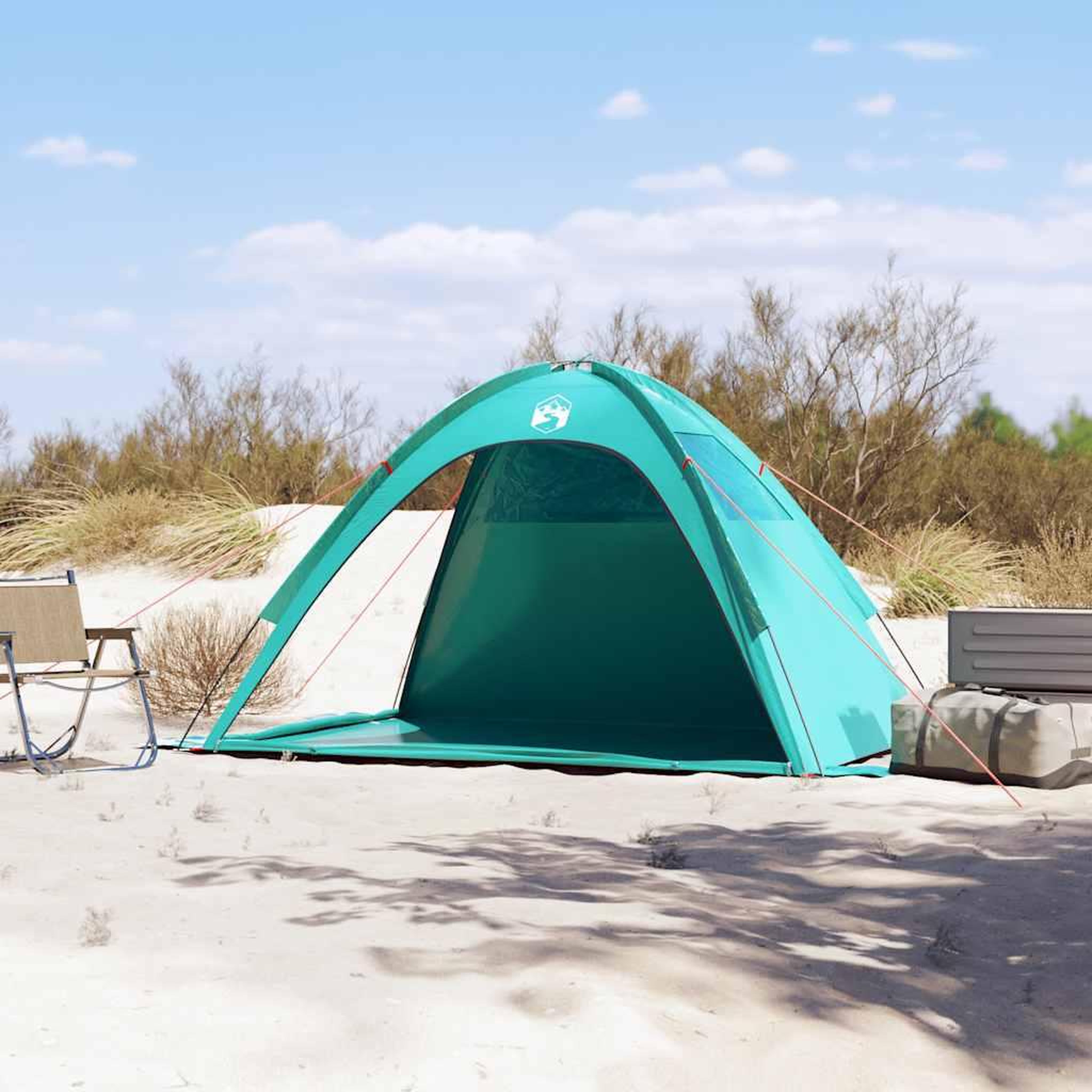 Voir la diapositive 3 : VIDAXL Tente de plage vert d'eau impermeable