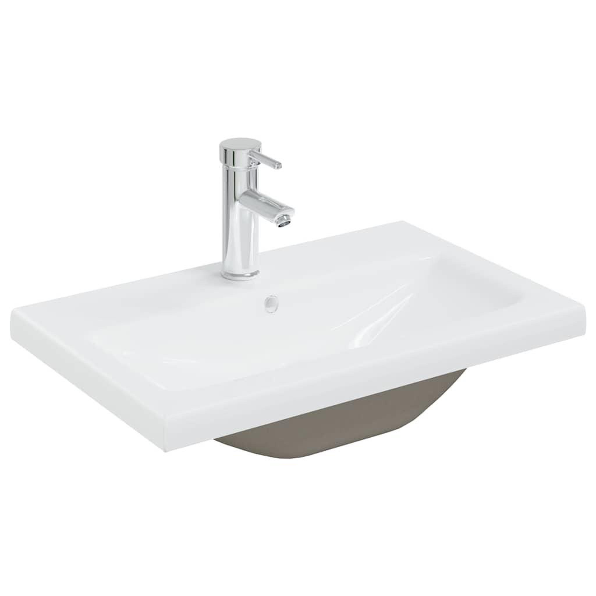 Voir la diapositive 1 : VIDAXL Lavabo encastre avec robinet 61x39x18 cm ceramique blanc