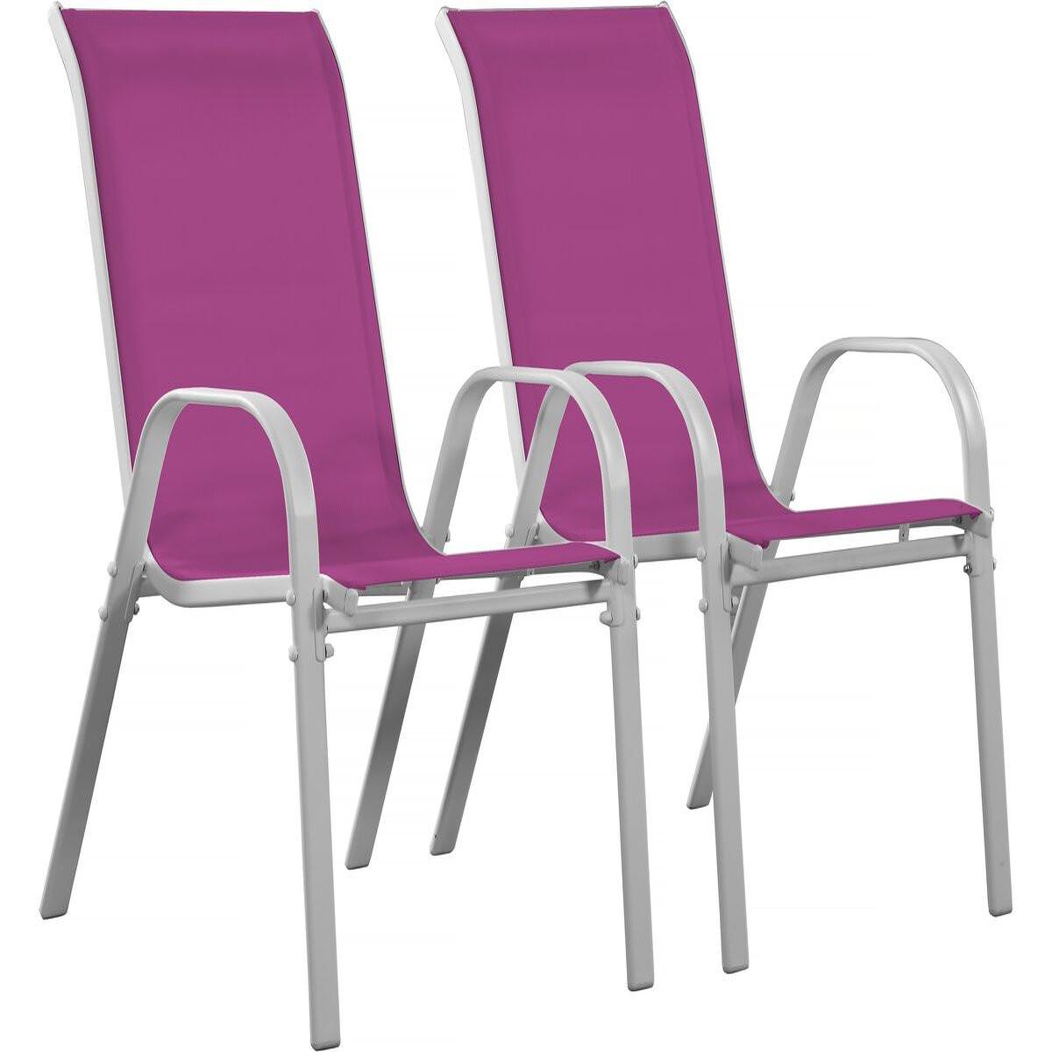 Habitat et Jardin Fauteuil jardin textilène  cordoba  - phoenix - rose - lot de 2