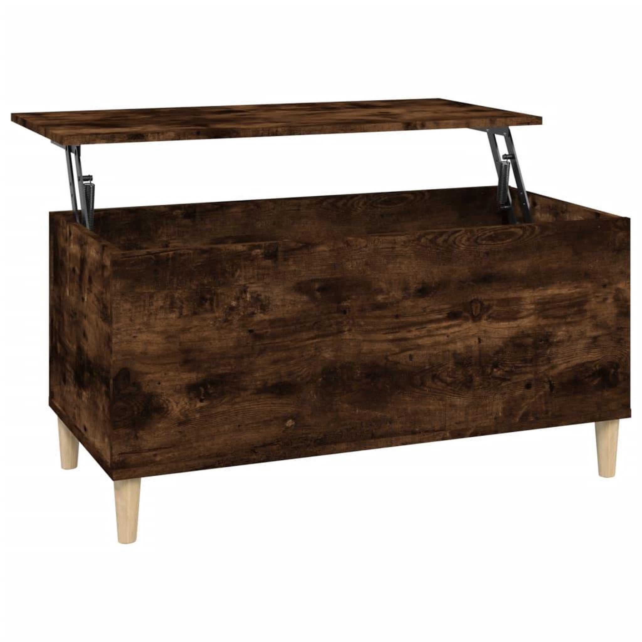 Voir la diapositive 2 : VIDAXL Table basse Chene fume 90x44,5x45 cm Bois d'ingenierie